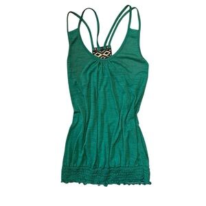 Wet Seal Y2K Green  Women's Tank with Beaded Back Detail